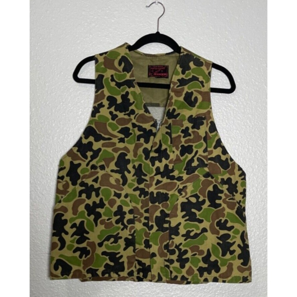 Ranger Camouflage‎ Hunting Vest Large Mesh Back Bird Bag Bird Hunting Vintage